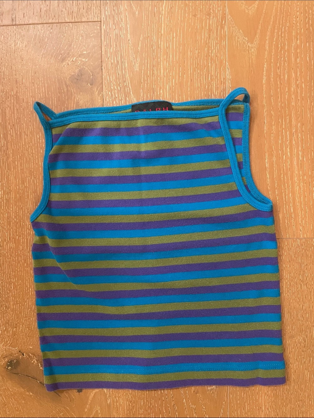 Lauren by Ralph Lauren - Striped Teal, Purple & Olive Tank Top - M